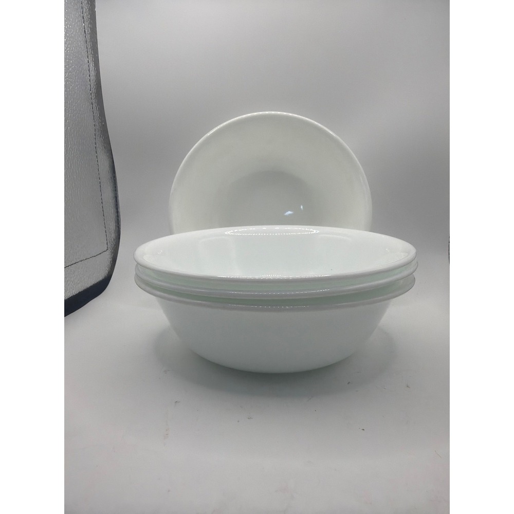 4 White Corelle Cereal bowls